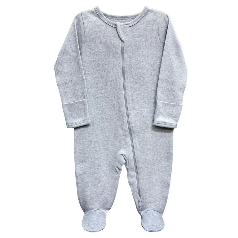 Wonder Nation Unisex Baby Zip Front Sleep N Play Pajamas, Preemie-6/9 Months | Walmart (US)