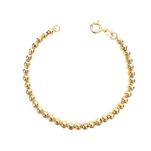 18k Gold Filled 3.5mm Beaded Clasp Bracelet 7 inches - Waterproof and Tarnish proof | Amazon (US)