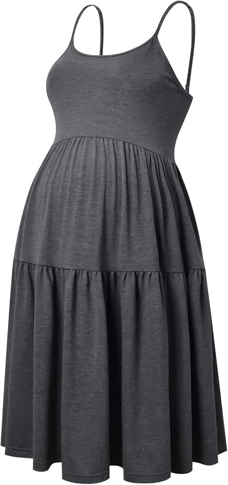 GINKANA Women's Sleeveless Maternity Dress Adjustable Strappy Summer Casual Swing Dress for Daily... | Amazon (US)