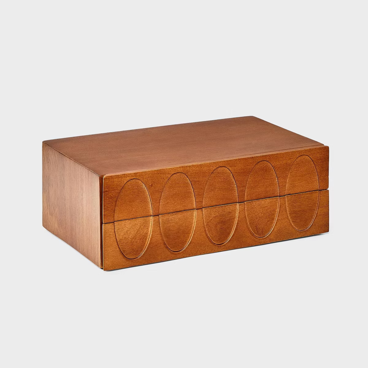 Two Drawer Wooden Mid-Century Modern Jewelry Organizer - A New Day™ Brown | Target