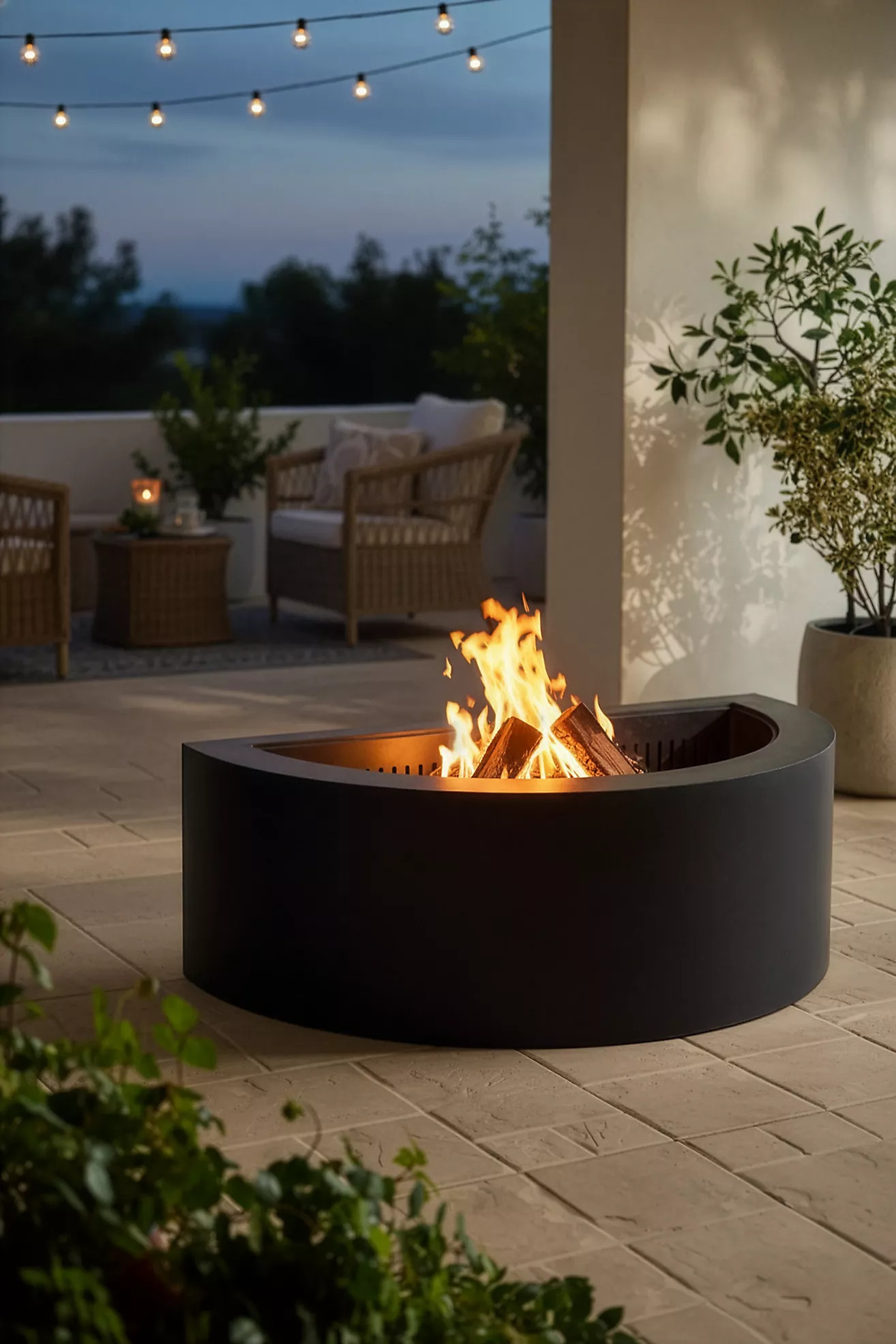 Weathering Steel Demi Fire Pit, Black | Anthropologie (US)