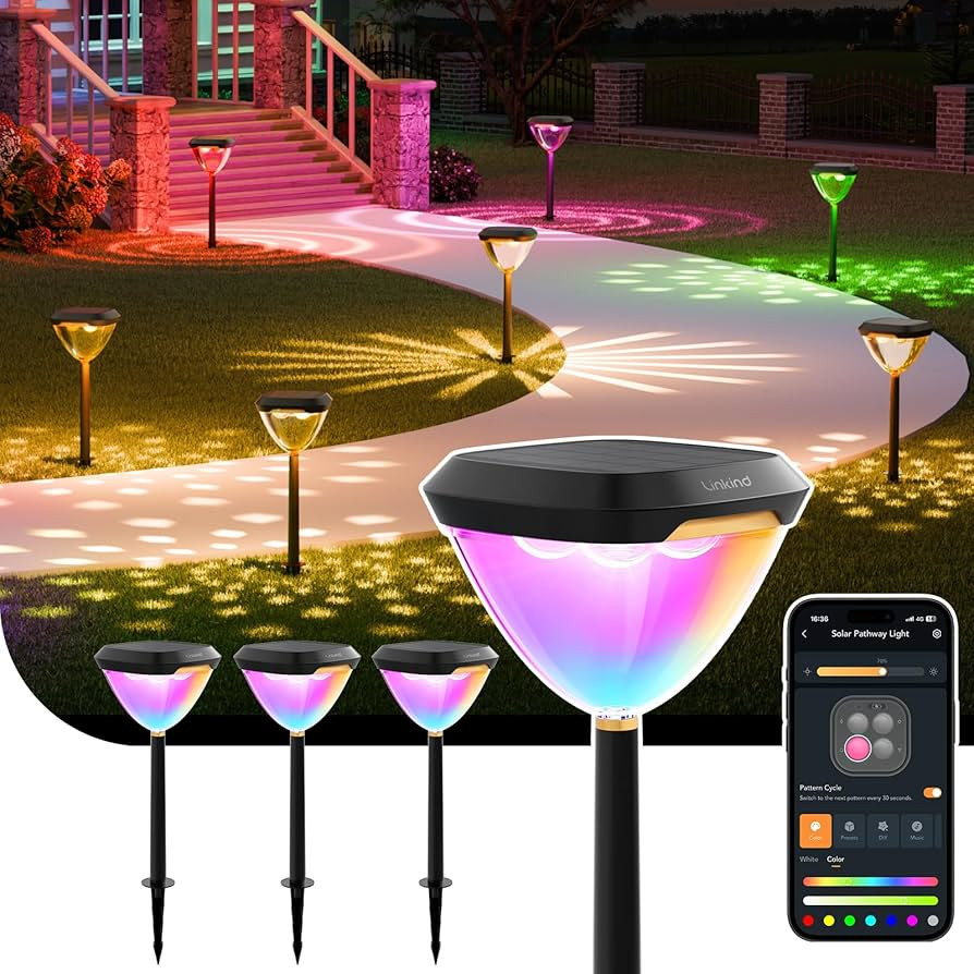 Linkind Smart Solar Pathway Lights SP6, in-App Pattern Switching Solar Lights Outdoor, USB&Solar ... | Amazon (US)