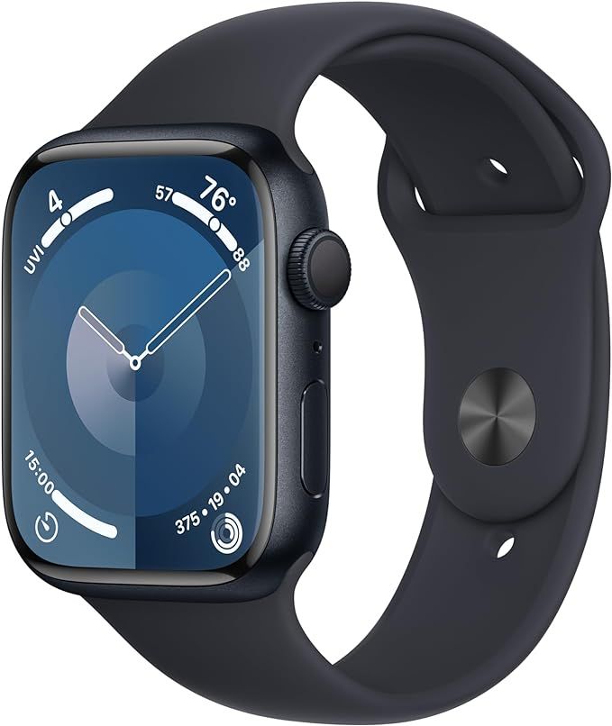 Apple Watch Series 9 [GPS 45mm] Smartwatch with Midnight Aluminum Case with Midnight Sport Band M... | Amazon (US)