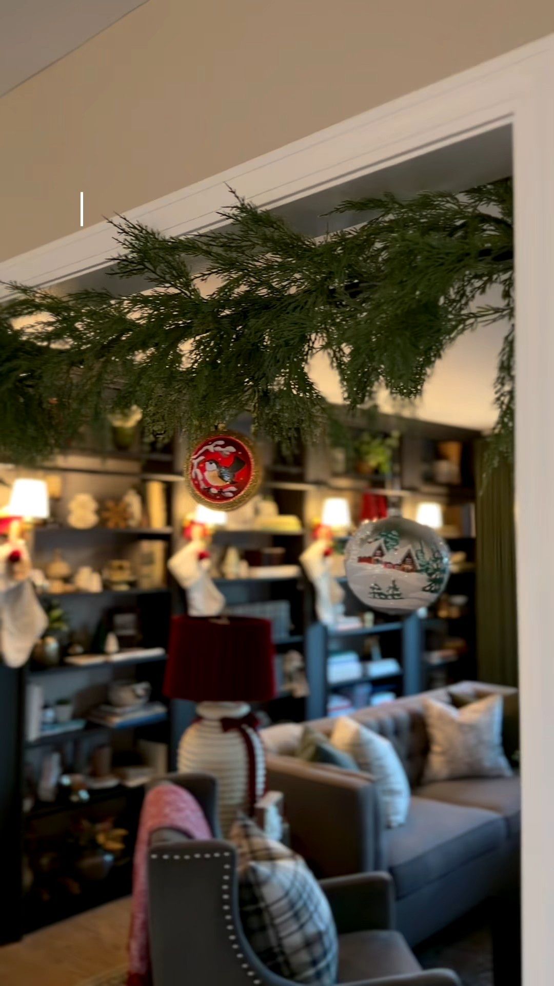 Easy holiday decorating with a tension rod, garland and a few pretty ornaments! 

#LTKSaleAlert #LTKHoliday #LTKHome