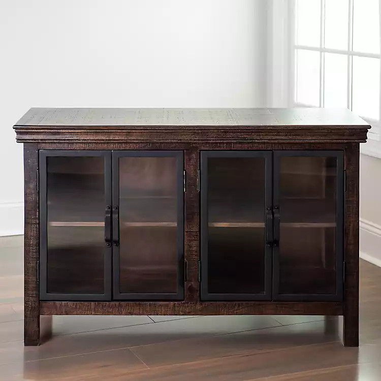 Walnut Henry Cabinet with Glass Doors | Kirkland's Home