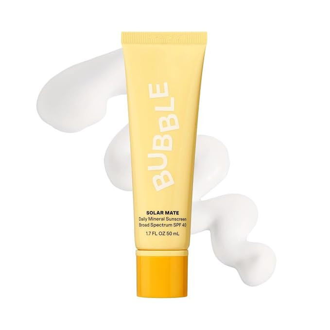Bubble Skincare Solar Mate Mineral Face Sunscreen Broad Spectrum SPF 40 - Zinc Oxide Sunscreen wi... | Amazon (US)