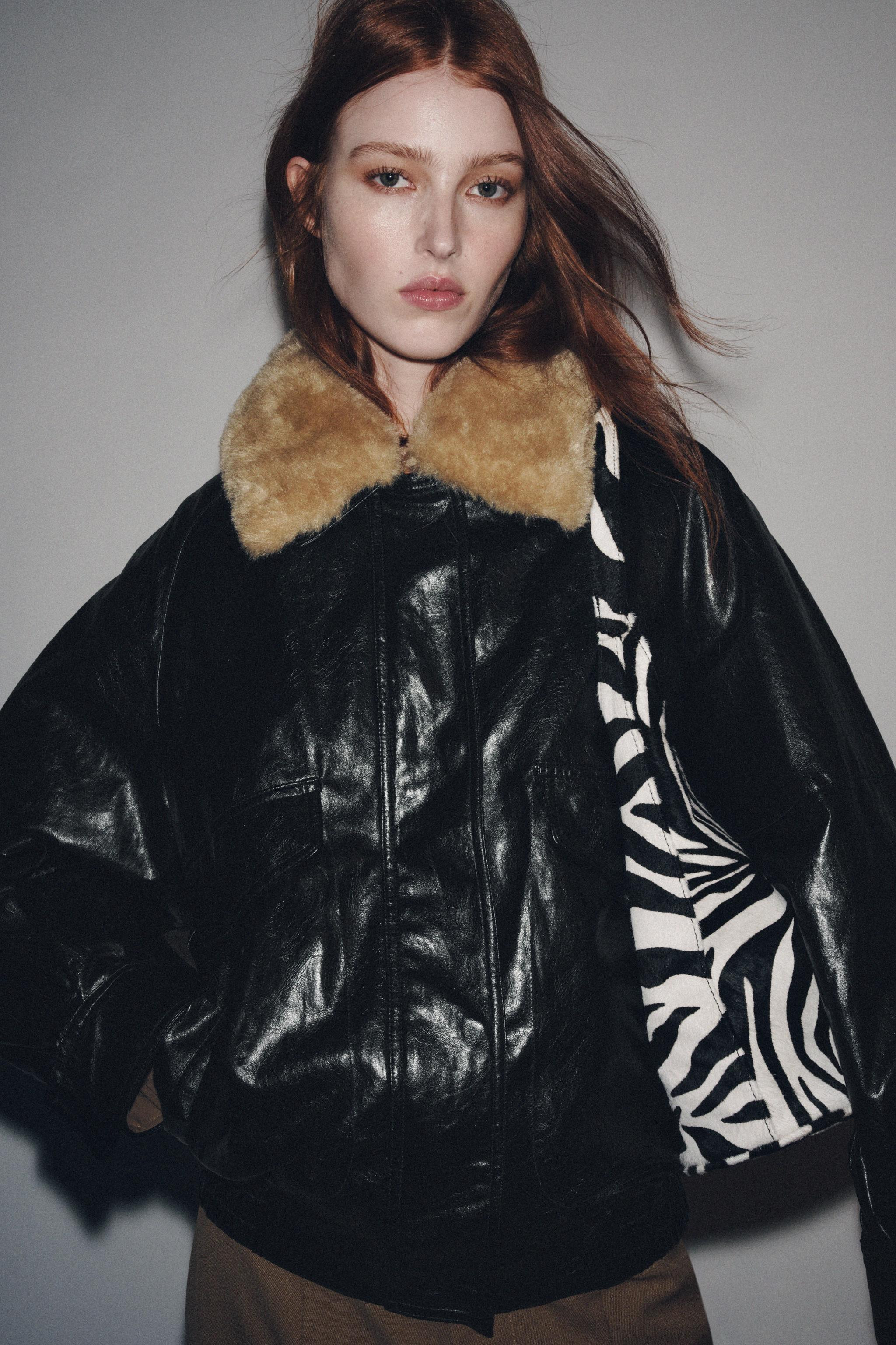 FAUX FUR COLLAR JACKET ZW COLLECTION | Zara UK