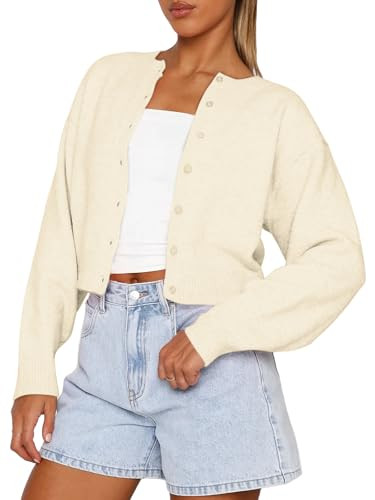 Trendy Queen Cropped Cardigan Sweaters for Women Lightweight Crop Knit Y2k Fall Outfits Fashion C... | Amazon (US)