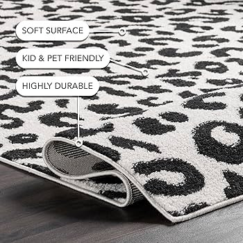 nuLOOM Annette Modern Leopard Print Area Rug, 4x6, Dark Grey | Amazon (US)