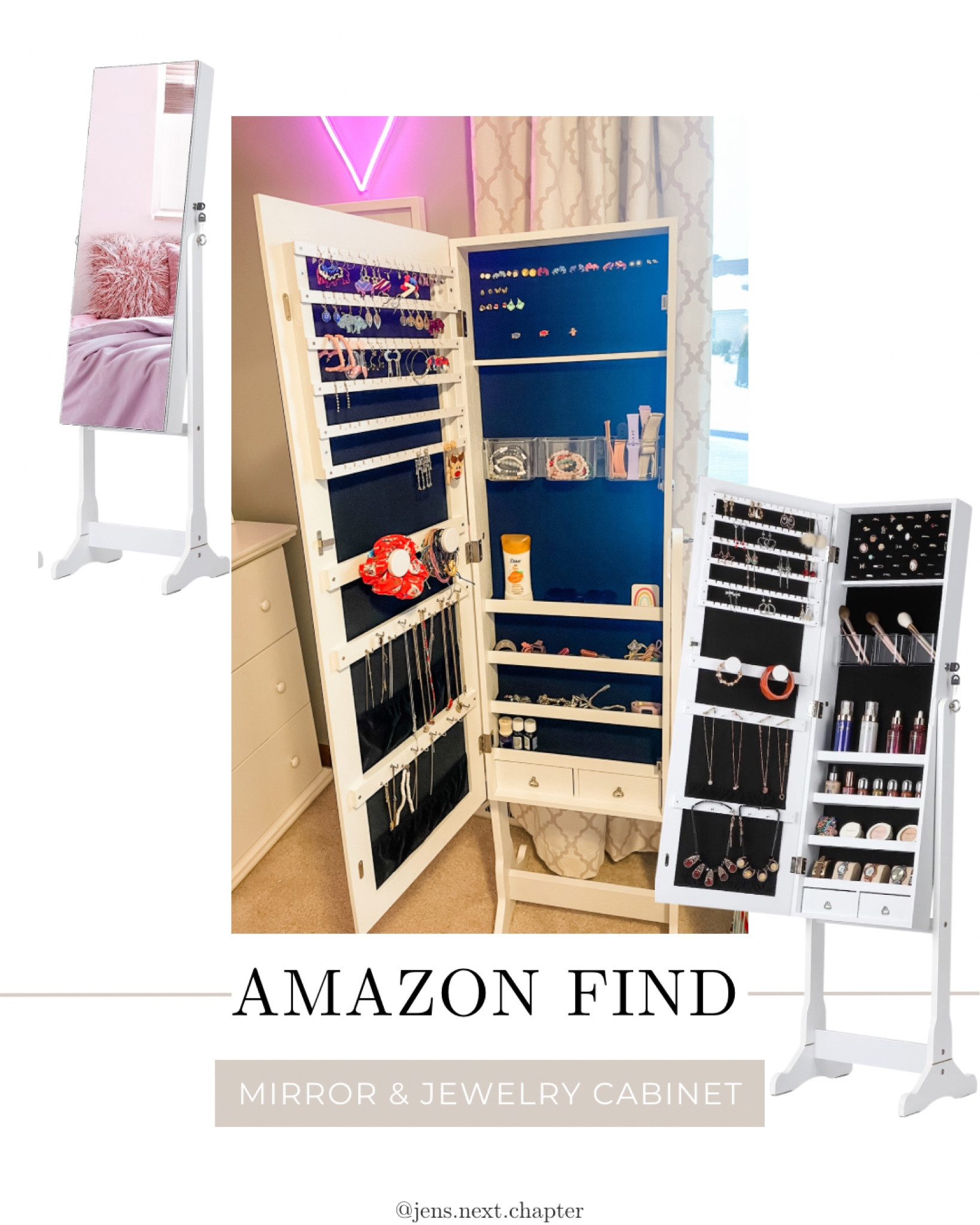 So impressed with the quality of this jewelry cabinet/mirror. 

#LTKfindsunder100 #LTKhome #LTKbeauty