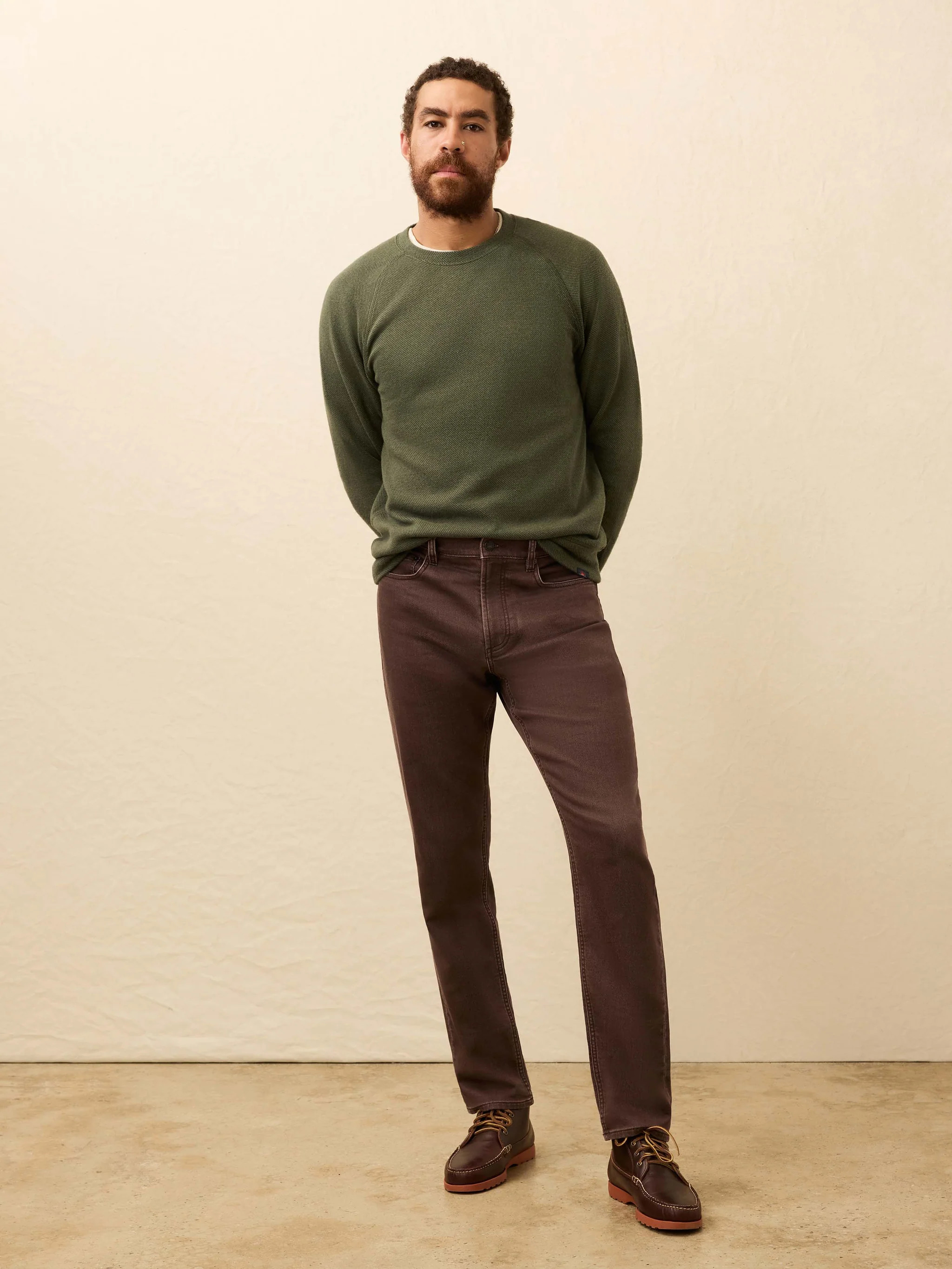 Stretch Terry 5-Pocket Pant- Northern Brown | Faherty