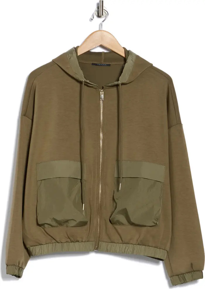 Mixed Media Zip Up Hoodie | Nordstrom Rack