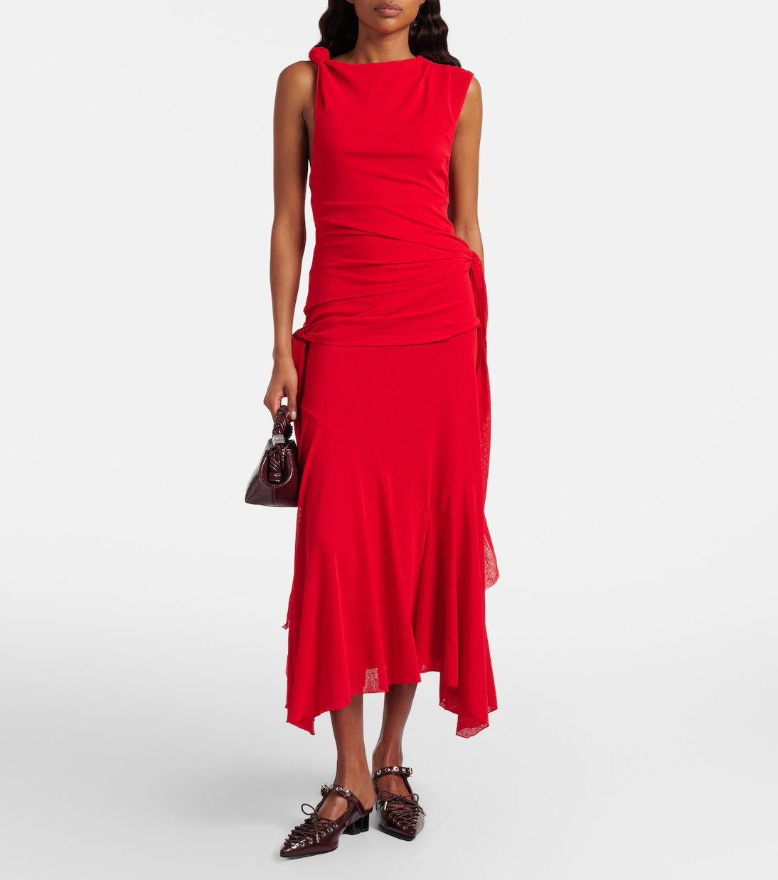 Draped asymmetric midi dress | Mytheresa (UK)