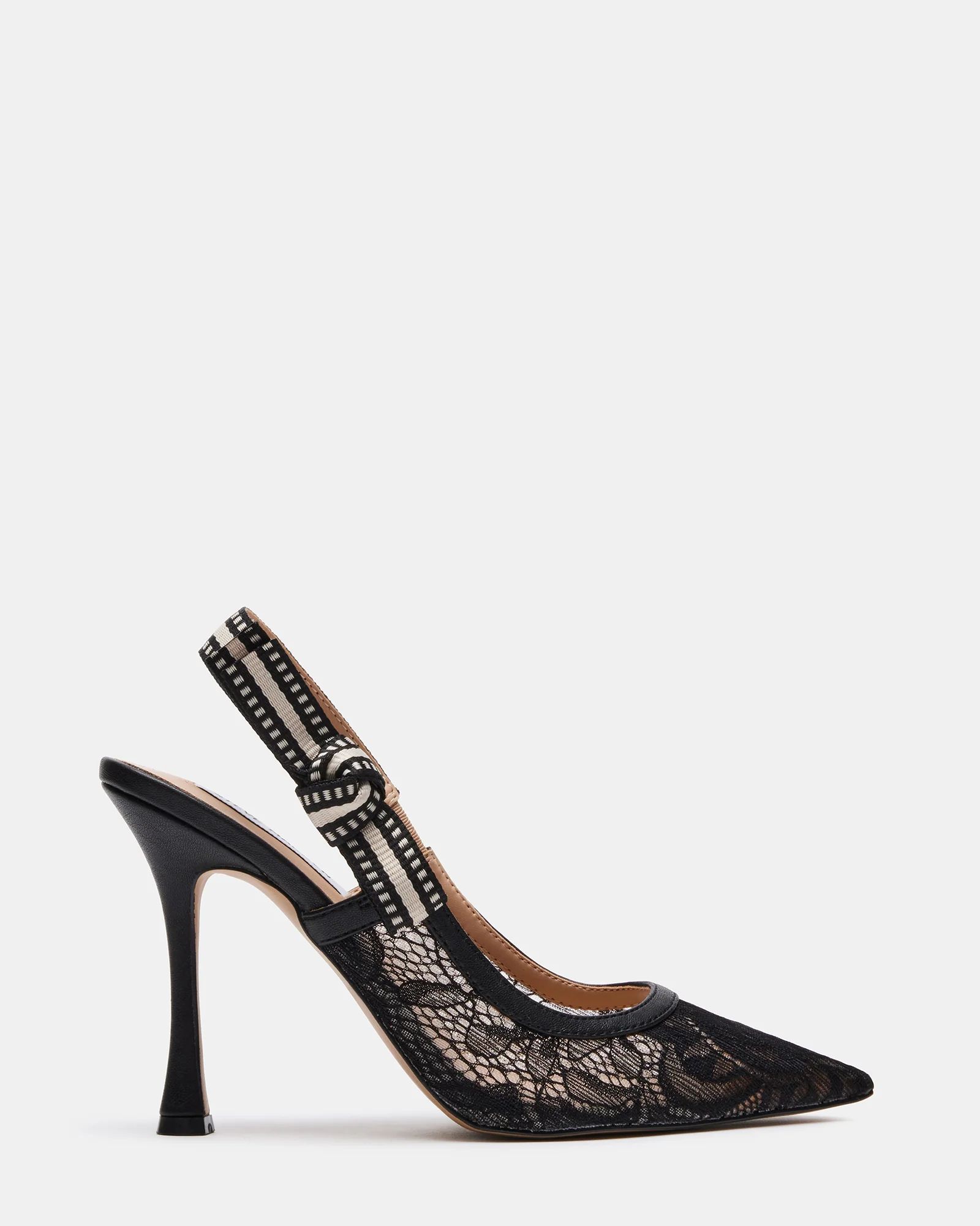 BRI Black Lace Slingback Pump Heel | Women's Heels | Steve Madden (US)