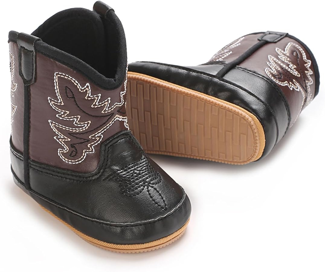 Karwuiio Toddler Baby Boys Girls Western Cowboy Boots First Walker Crib Shoes Soft Sole Non-Slip ... | Amazon (US)