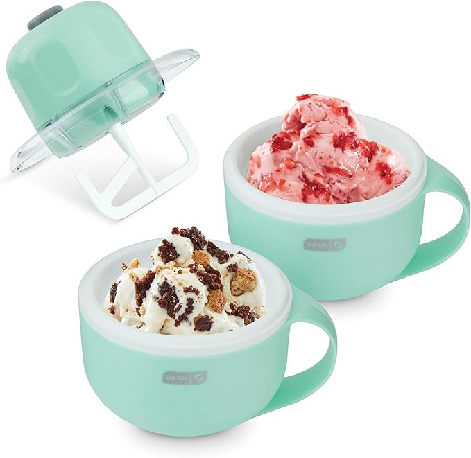DASH My Mug Ice Cream Maker Machine (Aqua): Multi-Purpose Soft Serve Ice Cream Machine with (2) B... | Amazon (US)