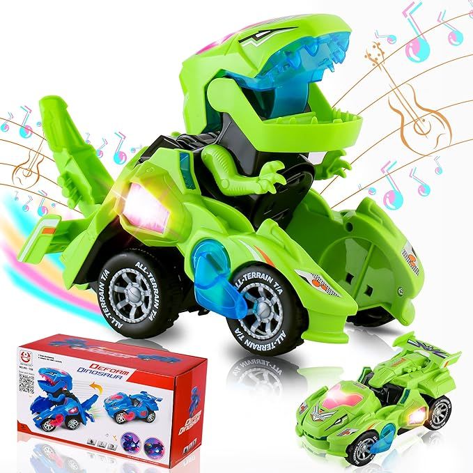 Dinosaur Toys for Kids 3-5: Transforming Dinosaur Car Toy with Light Music for Toddlers 3 4 5 6 7... | Amazon (US)