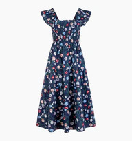 The Ellie Nap Dress - Navy Belgravia Floral Ikat | Hill House Home US