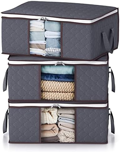 Amazon.com: Lifewit Clothes Storage Bag Foldable Storage Bin Closet Organizer with Reinforced Han... | Amazon (US)