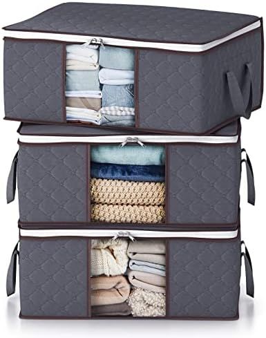 Lifewit Clothes Storage Bag Foldable Storage Bin Closet Organizer with Reinforced Handle Sturdy Fabr | Amazon (US)