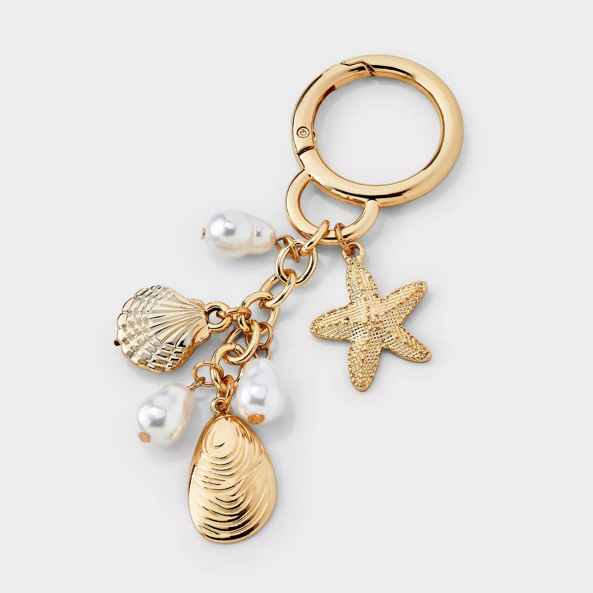 Mixed Simulated Pearl & Seashell Cluster Handbag Charm - A New Day™ Gold | Target