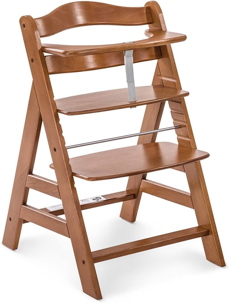 Hauck Alpha+ Grow Along Adjustable Wooden High Chair Seat w/ 5 Point Harness & Bumper Bar for Bab... | Amazon (US)