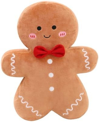 Christmas Gingerbread Man Pillow Plush Stuffed Gingerbread Pillow Fun Gingerbread Shaped Decorati... | Amazon (US)