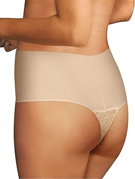 Maidenform Women's Lace Thong Shapewear, Firm Control Shaping Thong with Lace, Moisture-Wicking S... | Amazon (US)