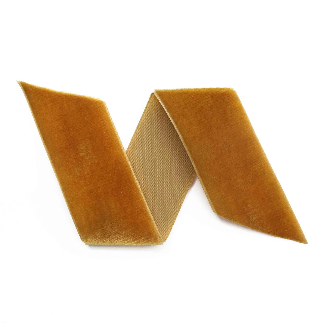 Copper Swiss Velvet Ribbon By The Yard | Bronze Wedding Velvet Trim | Copper Hair Bow Hat Making ... | Etsy (US)