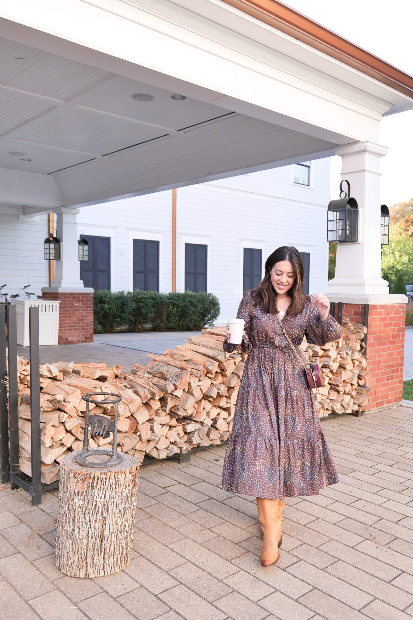 Fall Leaf Peeping starting in Manchester, Vermont! 🍂 Having the most beautiful stay at @taconichotel with a fireplace in our room and beautiful wrap around porch to really set the Vermont mood! Dress from @summersalt and linked on my LTK 🍂 save post for the ultimate fall stay and outfit inspo for your next fall trip and stay tuned for all things Vermont! 

#LTKSeasonal #LTKtravel