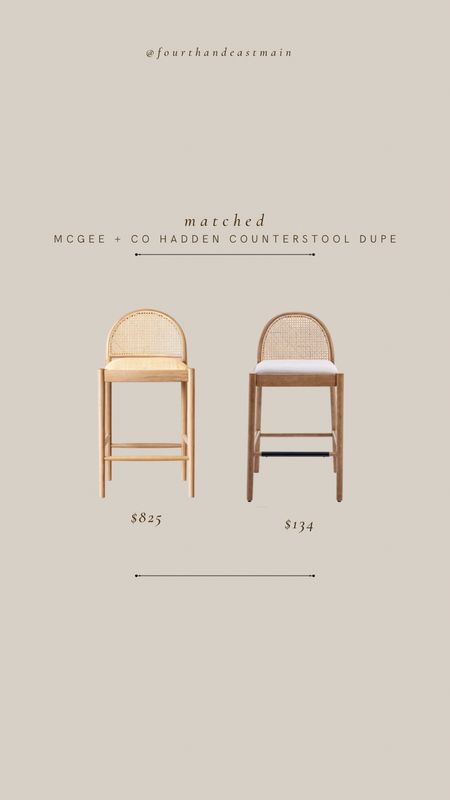 MATCHED // MCGEE AND CO HADDEN COUNTERSTOOL DUPE

MCGEE DUPE 
COUNTERSTOOL
AMBER INTERIORS
AMBER INTERIORS DUPE

#LTKhome