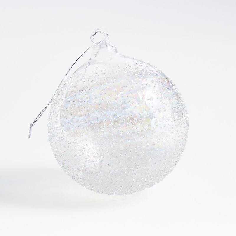 Hand-Blown Clear Iridescent Bubble Ball Christmas Tree Ornament + Reviews | Crate & Barrel | Crate & Barrel