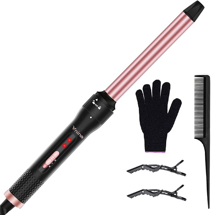 Curling Iron 1 Inch, Professional Long Barrel Hair Curling Wand with 2 Heat Settings, Ceramic Coa... | Amazon (US)