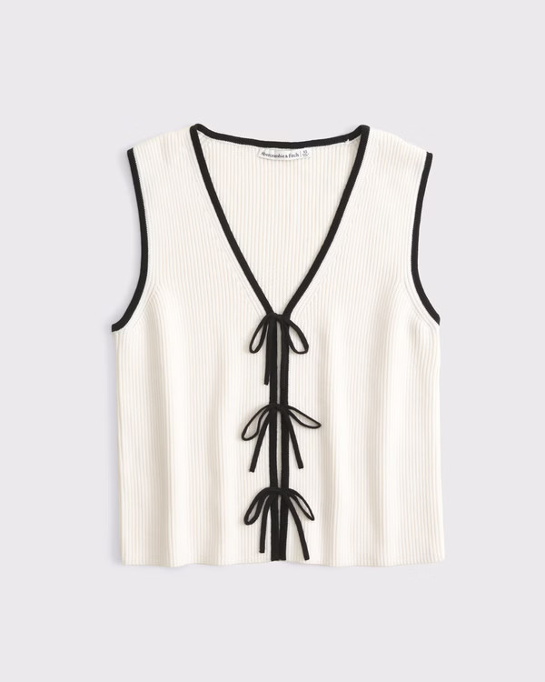 Tie-Front V-Neck Sweater Vest | Abercrombie & Fitch (US)