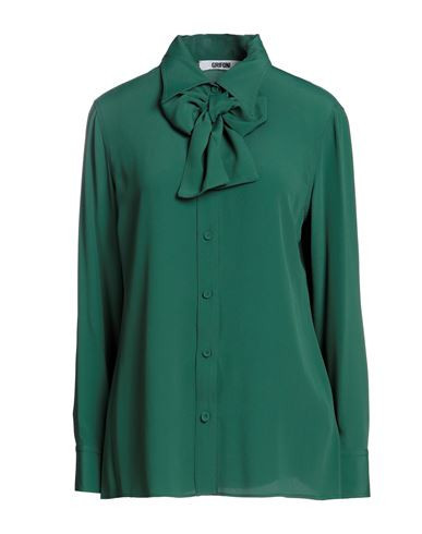 Grifoni Woman Shirt Emerald green Size 6 Acetate, Silk | YOOX (US)