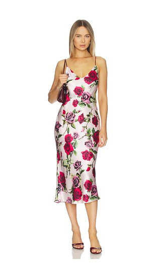 L'AGENCE Seridie Mid Length Slip Dress in Pink. - size 0 | Revolve Clothing (Global)