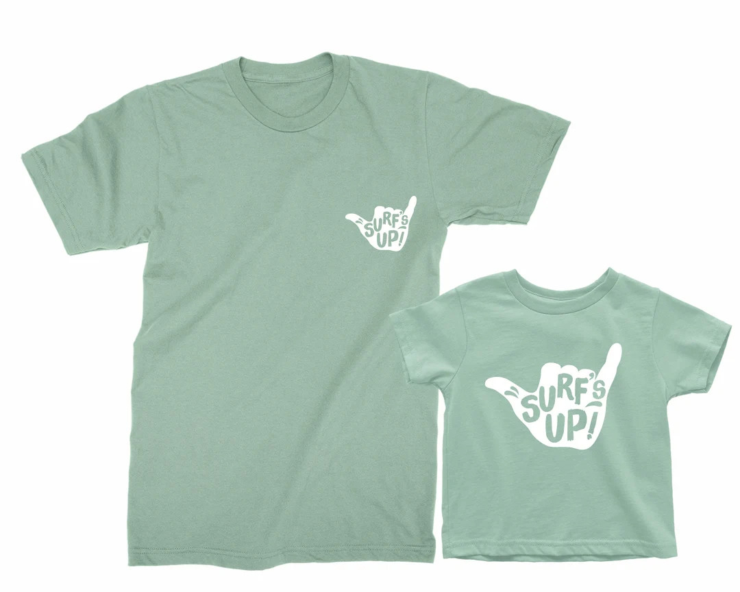 Surf's Up. Dad & Baby Matching T-shirts. Gift for Dad. Father Son and Daughter Gift. Dad's Birthd... | Etsy (US)