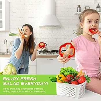 TBMax Fruit Storage Containers for Fridge - 3 Pack Large Produce Saver Containers Fridge Organize... | Amazon (US)