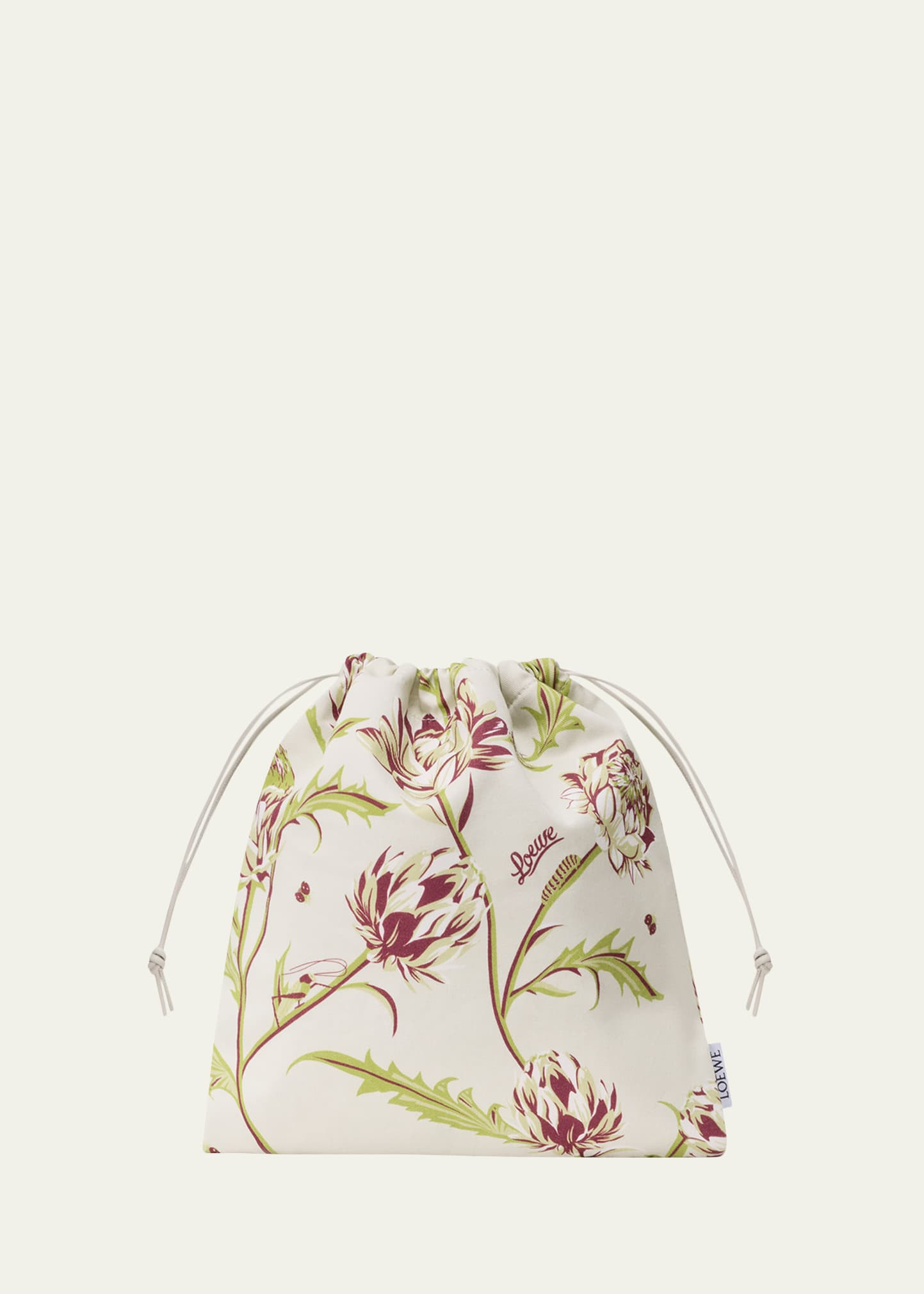 Loewe x Paula's Ibiza Artichoke-Print Canvas Pouch Bag | Bergdorf Goodman