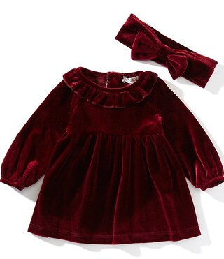Baby Girls Velvet Ruffle Dress | Dillard's