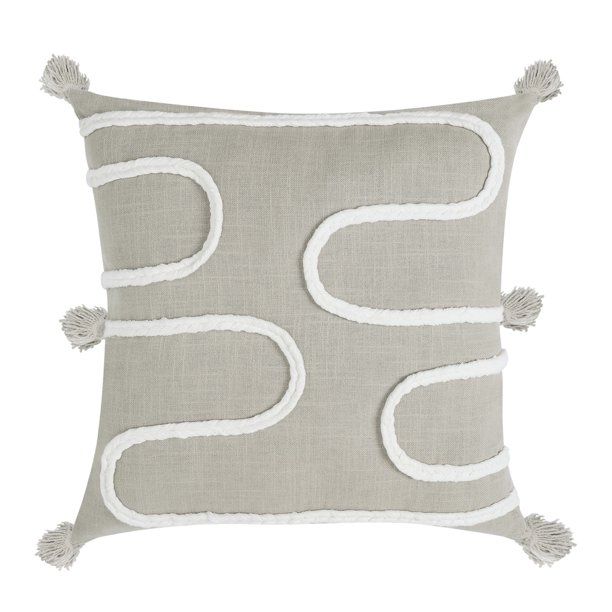 Natural Braided Rope Cotton Square Decorative Pillow, Mainstays, 18" x 18" - Walmart.com | Walmart (US)