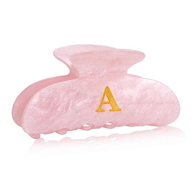Fohufo Birthday Gifts for Girls - Pink Acrylic Letter Hair Clips, Monogram Hair Claw Alphabet Lar... | Amazon (US)
