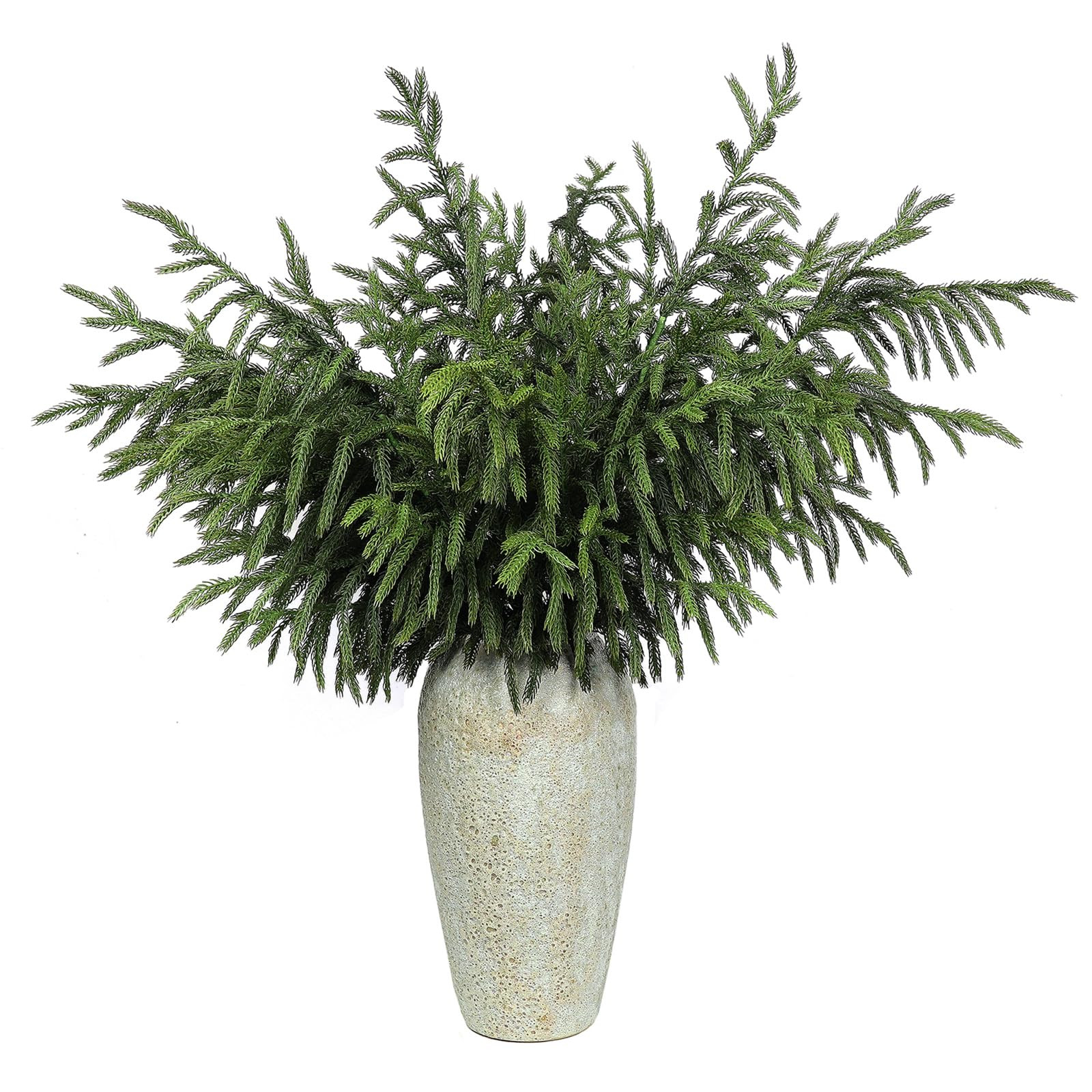 YXZZWL 4 Pcs Christmas Norfolk Pine Branches, 36 Inch Real Touch Artificial Norfolk Pine Branch Faux Cedar Pine Stem Fake Greenery Picks for Vase DIY Garland Wreath Home Garden Decoration | Amazon (US)