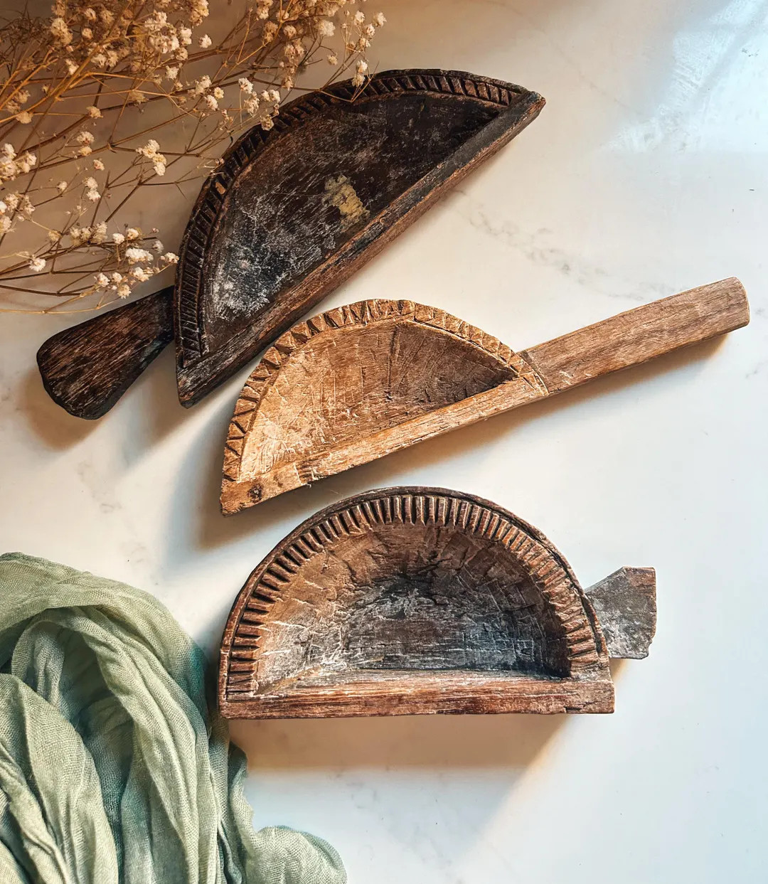 Vintage Indian Wooden Scoop, Samosas Mould, Spice Scoop, Hand Carved Scoop, Vintage Indian Art, K... | Etsy (US)