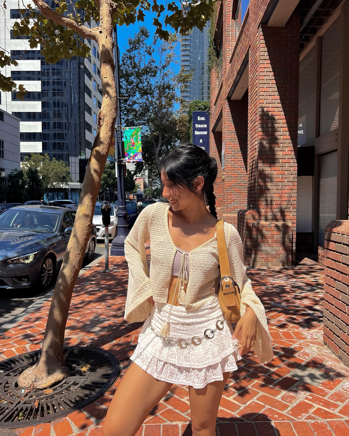 Something about walking around the city in fall 🥹🍂

Wearing:
 @shopcider beige solid knitted knotted bell sleeve blouse
@shopcider ruched floral lace knit layered mini skort 
@nisolo boots

#pinterestinspired #pinterestaesthetic #pinterestgirl #falloutfits #autumnvibes #autumnoutfits #westernstyle #fallstyleinspo #falltrends #neutraloutfit #citygirls 

Western outfits, casual outfits, fall outfit ideas, san diego fashion blogger, western aesthetic, socal fashion inspo, fall outfit inspo