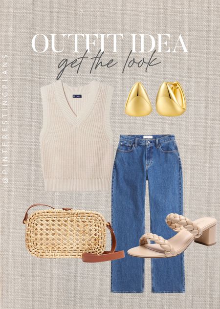 Outfit idea get the look 🙌🏻🙌🏻

Jeans, sandals, purse, sweater vest, earrings 

#LTKSeasonal #LTKShoeCrush #LTKStyleTip