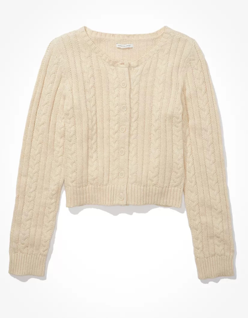 AE Cable Knit Cardigan | American Eagle Outfitters (US & CA)
