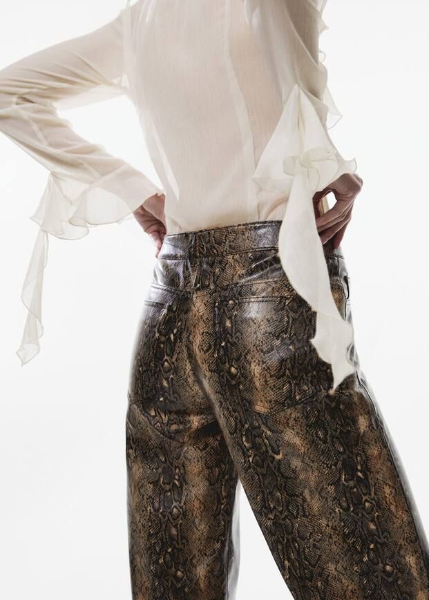 Snake print pants -  Women | Mango USA | MANGO (US)