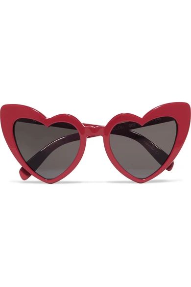 Saint Laurent - Loulou Heart-frame Acetate Sunglasses - Red | NET-A-PORTER (US)