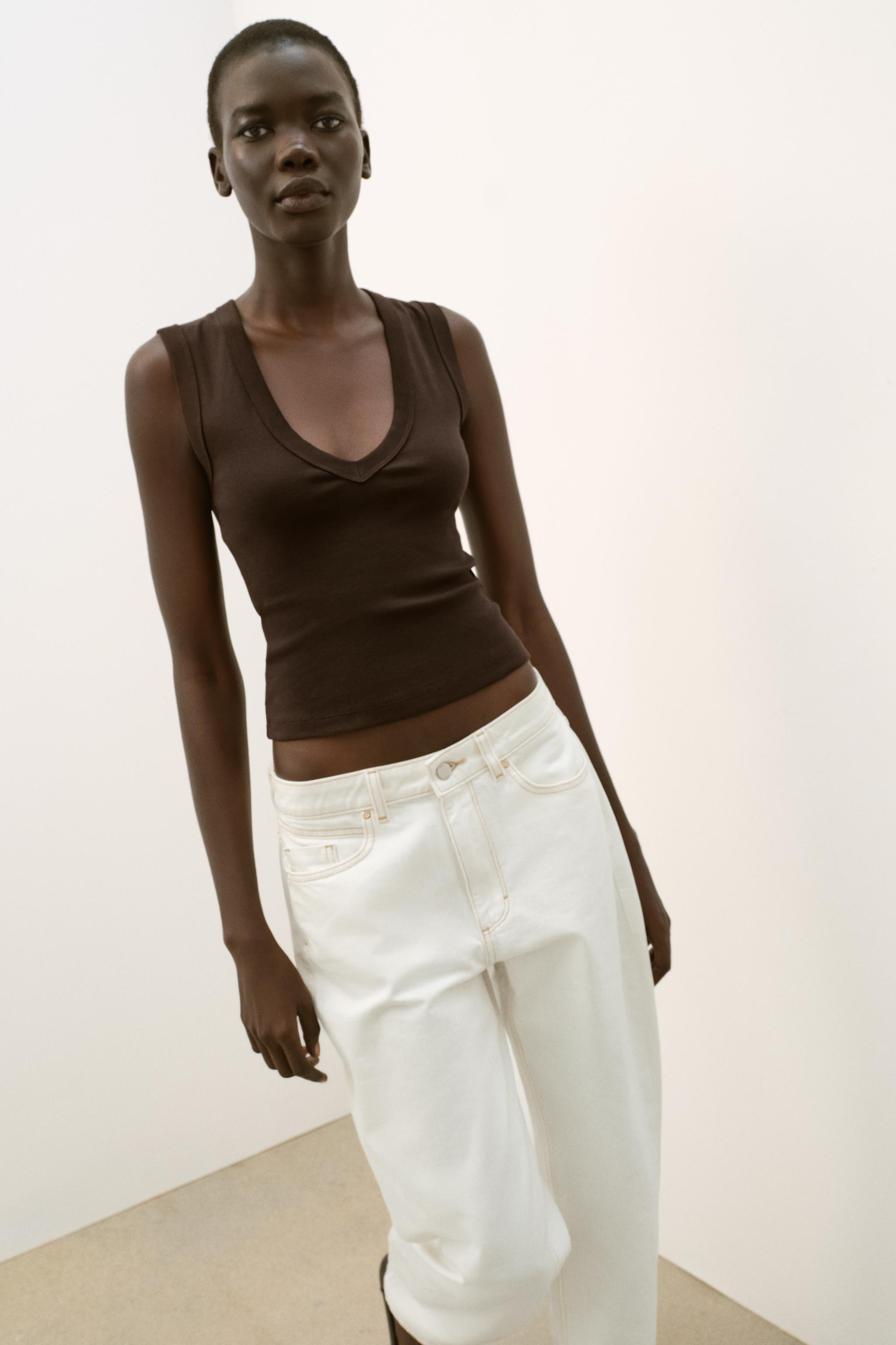 COTTON V-NECK T-SHIRT | Zara Canada